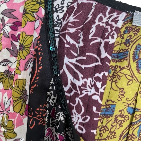 Daniel Rainn Boho Tassel Patchwork Blouse XS Beaded - Picture 6 of 7